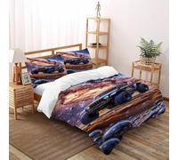 Camión Monstruo Funda Edredon 3 Piezas con Impresión En 3D Adventure InterstellarVehicle con Cremallera Y Funda De Almohada Double（200x200cm） Microfibra Ropa De Cama para Adultos Y Niñas