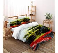 Camión Monstruo Pintura Funda Edredon 3 Piezas con Impresión En 3D Splatter LandVehicle con 2 Fundas De Almohada Super King（260x220cm） 100% Microfibra Ropa De Cama para Adultos Y Niñas