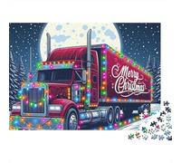 Camión Navideño Puzzle de 1000 Piezas Cartón Adultos Escena Nocturna Juego de Puzzle Familia Regalo Relajación 70x50cm/1000pcs