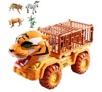 Camión para animales - Safari Animal Carrier, Inertia Toy Transporter | Vehículo zoológico interactivo para niños y niñas, transportador de criaturas salvajes con puerta, juguete de aprendizaje