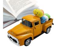 Camión Pascua, decoración del camión de Pascua | Juguetes de coche naves con huevos | Modelo de camiones agrícolas de metal vintage, decoración de la bandeja de mesa de la granja para la cocina del ho