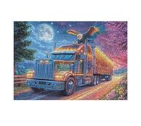Camión Pesado en Escena Nocturna Rompecabezas 300 Piezas Cartón para Toda La Familia Ocio Tranquilo En Casa Alivio Ansiedad Decoración Artística Detalle Regalo 300 PCS