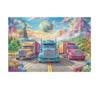 Camión Pesado Galaxia Cielo Estrellado Puzzles 1000 Piezas Maquetas Educativas Detalladas Tiempo Feliz Rompecabezas para Familia Construir DIY Aliviar Estrés Decoración Hogar 1000 PCS