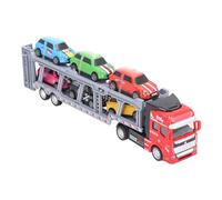 Camión Portacoches de Juguete, Portacoches de Transporte, Juguetes para Camiones, Interactivo, Desmontable con 6 Coches Pequeños para Que los Niños Coleccionen (Rojo)