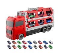 Camión Portacoches de Juguete | Vehículo Que Incluye 18 Coches | con Pista Plegable,para Niños y para Niñas, para Juego, para Viaje, para Suelo y para Fiesta
