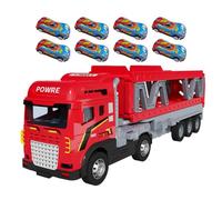 Camión portacoches - Portador de Metal multicoche, Cargador de Doble Nivel, portátil, de rieles Plegables | Camión de Transporte de Metal con diseño de Pista d