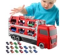 Camion Portacoches,Vehículo Que Incluye 18 Coches,Camiones de Juguete con Pista Plegable | para Niños y para Niñas, para Juego, para Viaje, para Suelo y para Fiesta