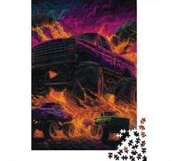 Camión Todoterreno Paquete Estilo Arte neón Vivo Rompecabezas Cartón Premium 1000 Piezas, Juego Desafiante Adultos/Adolescentes, Alivio Estrés,Noche Juego Familiar 70x50cm/1000pcs