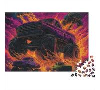 Camión Todoterreno Rompecabezas Estilo Arte neón Vivo Clásico 3 Capas Cartón 1000 PC, Ultra Difícil, Alivio Estrés, Regalo para Amantes Rompecabezas 70x50cm/1000pcs