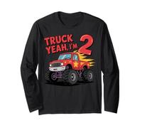 Camión Yeah I'm 2 Birthday Red Monster Truck Manga Larga