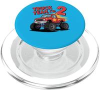 Camión Yeah I'm 2 Birthday Red Monster Truck PopSockets PopGrip para MagSafe