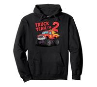 Camión Yeah I'm 2 Birthday Red Monster Truck Sudadera con Capucha