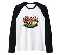 Camionero Abuelo Conductor de camión Abuelo Truckie Granddad Camiseta Manga Raglan