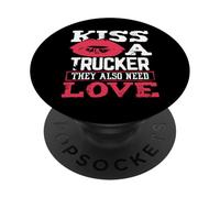 Camionero BESA a un Camionero También Necesita Amor Camionero PopSockets PopGrip Adhesivo