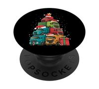 Camionero Camionero Logística Árbol de Navidad Navidad PopSockets PopGrip Adhesivo