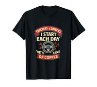 Camionero Conductor Café Volante Retro Música USA Camiseta