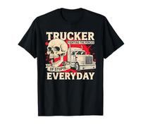Camionero de Lucha contra la Estupidez Funny Skull 18 Wheeler Semi Truck Camiseta