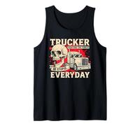 Camionero de Lucha contra la Estupidez Funny Skull 18 Wheeler Semi Truck Camiseta sin Mangas