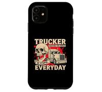 Camionero de Lucha contra la Estupidez Funny Skull 18 Wheeler Semi Truck Carcasa para iPhone 11