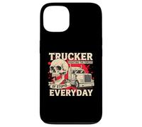 Camionero de Lucha contra la Estupidez Funny Skull 18 Wheeler Semi Truck Carcasa para iPhone 13