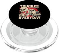 Camionero de Lucha contra la Estupidez Funny Skull 18 Wheeler Semi Truck PopSockets PopGrip para MagSafe