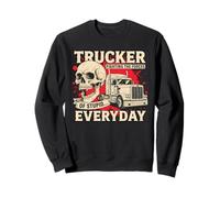 Camionero de Lucha contra la Estupidez Funny Skull 18 Wheeler Semi Truck Sudadera