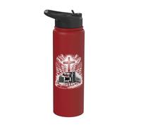 Camionero Jesús Semi Truck God Christian Bible Driver Big Rig Stainless Steel Insulated Water Bottle