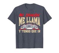 Camionero Mi Camión Me Llama Y Tengo Que IR Camiseta, Hombre, Azul Jaspeado, L