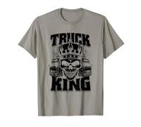 Camionero Regalos & Ideas - Camiseta Truck King - Hombre - Transportistas, Camioneros, Porteadores - Manga Corta - T-Shirt - Gris - Pequeño