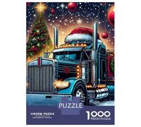 Camiones 1000 Piezas Papel Camión Pickup Rojo en un Campo de Campo Soleado Puzzle para Adultos Portátil Fácil De Almacenar Noche De Juegos En Familia Desafiante Y Divertido 52x38cm/1000pcs