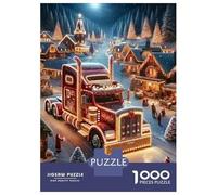 Camiones 1000 Piezas Papel Durable Semi camión en una Vibrante Aldea caprichosa Puzzle para Adultos Portátil Fácil Almacenar Horas De Entretenimiento Ocio En Casa 52x38cm/1000pcs