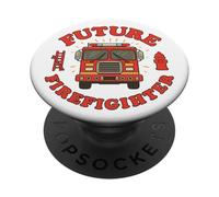Camiones de Bomberos de Carrera de Rescate de Camiones de Bomberos para niños del Futuro Bombero PopSockets PopGrip Adhesivo
