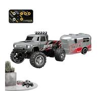 Camiones de control remoto para niños | Vehículo pequeño a control remoto - Crawler recargable, camión RC de 2.4 GHz con luces, escala 1:64 para jugar en interiores y exteriores