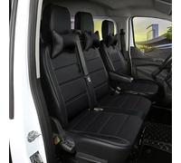 Camiones Fundas Asientos Camión Juegos de Cubreasientos Compatible con para Volkswagen Transporter T7 2024 2025,3 Seats-Pure Black