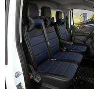 Camiones Fundas Asientos Camión Juegos de Cubreasientos Compatible con para Volkswagen Transporter T7 2024 2025,3 Seats- Black and Blue