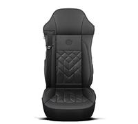Camiones Fundas Asientos Camión Juegos de Cubreasientos Compatible con para Volvo Scania Man Mercedes Benz IVECO Isuzu DAF Kenworth 1SEAT,Style A Right-Black Napa