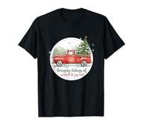 Camioneta Vintage árbol de Navidad Tidings Joy Ride Divertido Camiseta