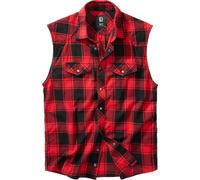 Brandit Checkshirt Camisa sin mangas, negro-rojo, tamaño 5XL para Hombres
