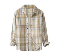 Camisa a cuadros de manga larga para hombre, moderna parte superior informal en diseño de cuadros para estilo urbano, uso diario y verano, camiseta versátil con mangas enrollables, chaqueta de franela