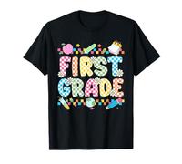 Camisa a cuadros de primer grado divertida de primera escuela para niños y niñas Camiseta