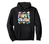 Camisa a cuadros de primer grado divertida de primera escuela para niños y niñas Sudadera con Capucha