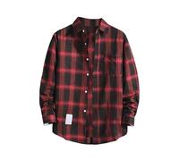 Camisa a cuadros para hombre, color negro y blanco, camisa de manga larga para hombre, de lino de algodón, camisa informal con botones, camisa deportiva para el tiempo libre, camisa holgada para