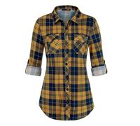 Camisa a cuadros para mujer: rojo a cuadros tradicionales con cuello en V blusa Oktoberfest blusa a cuadros blusa traje tradicional mujer a cuadros camisa leñador tops camisas casuales manga larga