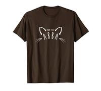 Camisa Abba Purr-FECT, Regalo Divertido y Lindo para Amantes de los Gatos Camiseta, Hombre, Marrón, XL
