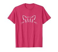 Camisa Abba Purr-FECT, Regalo Divertido y Lindo para Amantes de los Gatos Camiseta, Hombre, Rojo Jaspeado, L