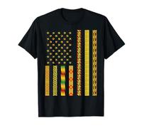 Camisa africana de tela Kente con bandera de Estados Unidos, Dashiki para hombres, mujeres y niños Camiseta