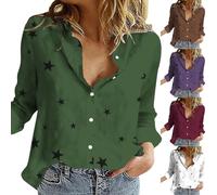 Camisa Anti UV Mujer Manga Larga, Camisa De Playa Mujer De Gran Tamaño Blusa Casual Blusas Al Aire Libre Alto Ligero Top Con Solo Botón Loungewear Camiseta Corta con Patrón Tops, rojo, M