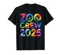 Camisa arcoíris Crew Zoo 2025 con estampado de viajes familiares, grupos y animales Camiseta