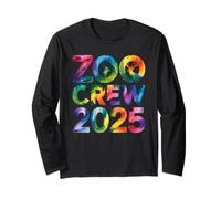 Camisa arcoíris Crew Zoo 2025 con estampado de viajes familiares, grupos y animales Manga Larga