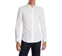Armani Exchange Regular, Sur Ton Embroidered Logo Camisa, White, Extra Large de los Hombres